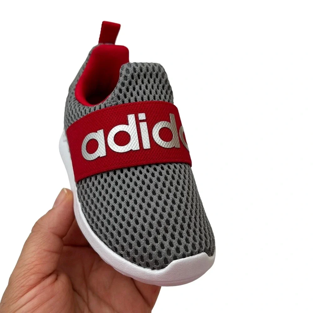 Adidas Baby Boys‎ Slip On Athletic Shoes Size 6 Gray-Red Lightweight Comfortable